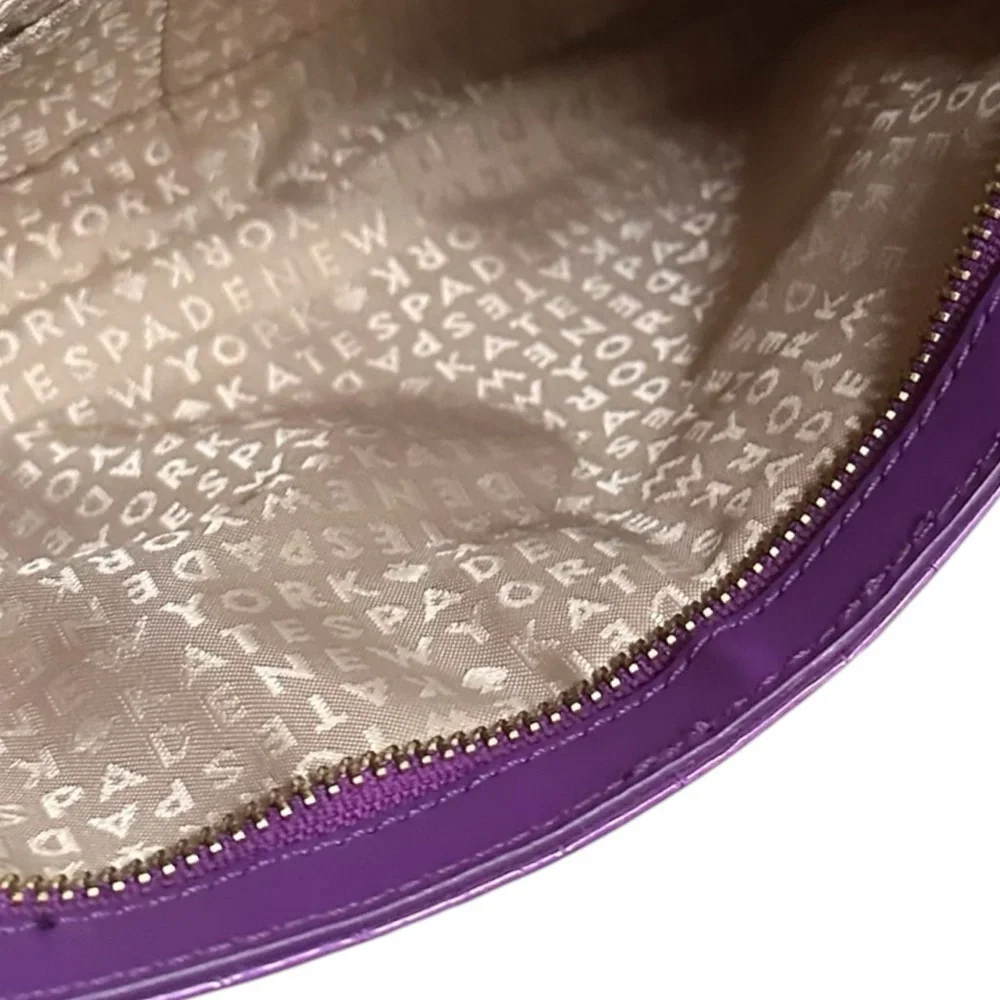 Kate Spade Purple Patent Crossbody Bag Small Bow Detail